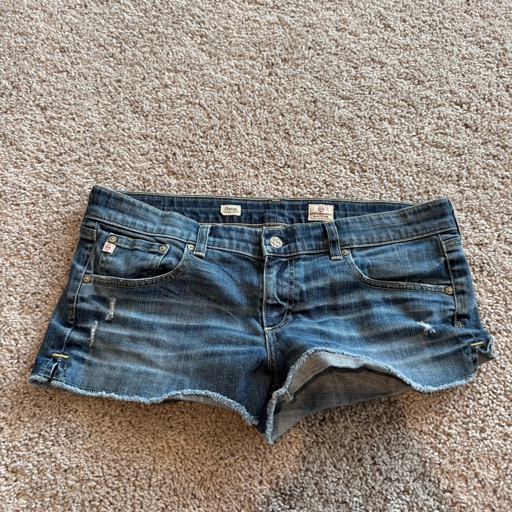 AG Adriano Goldschmied Women’s Blue Distressed Denim Cutoff Daisy Shorts Sz 31